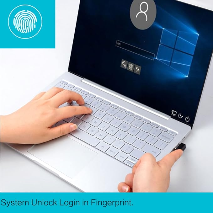 Yoidesu Mini USB Fingerprint Reader for 7 8 10 Fingerprint Scanner Scanner PC Dongle Fingerprint Sensor 360 Degree 0.5STouch Speedy Matching Biometric Portable USB Fingerprint Logger for PC Laptop