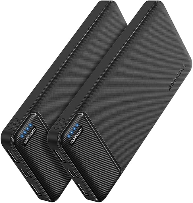 AsperX 2-Pack 10000mAh USB C Output Portable Charger Power Bank Fast Charging, Portable Phone Charger External Battery Pack for iPhone, Samsung, Google LG and Heated Vest