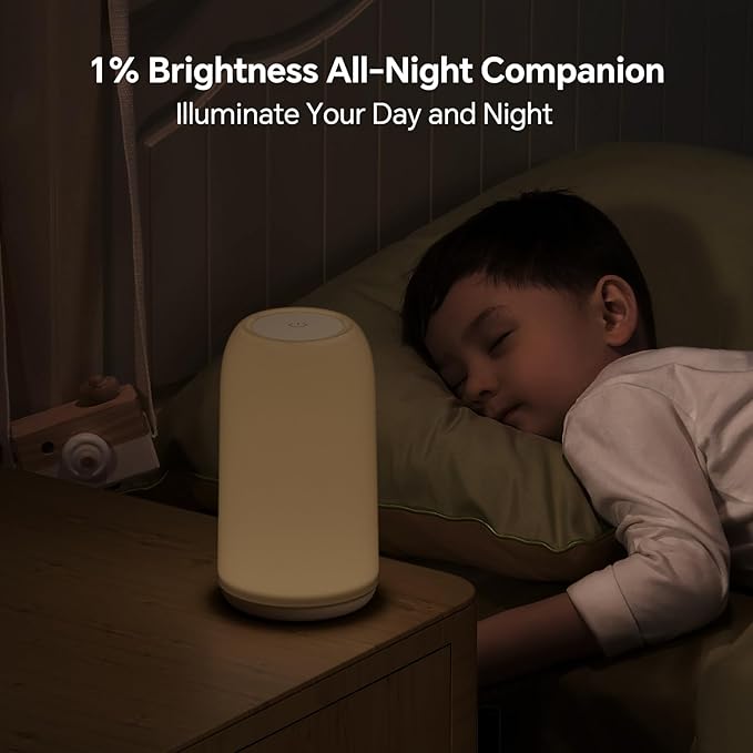 ROOTRO Cordless Table Lamps Rechargeable, Touch Lamp for Bedroom [Sleek Design & RGB Mode] 4-Level Brightness Small Bedside Lamp, LED Lamp Multi-Color Smart Nightstand Light for Living Room Home Gifts