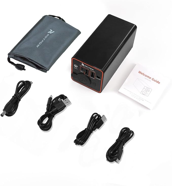 RoyPow 30W PD Portable Charger with 12V/10A Cigarette Lighter Socket, 86.58Wh USB C Laptop Power Bank, 18W QC& 12V DC External Battery Pack, Perfect for MacBook Air iPad Dash Cam or Camping (Standard)