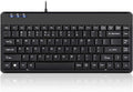 Perixx PERIBOARD-409H Wired USB Mini Keyboard with 2 USB Hubs, Black, US English Layout