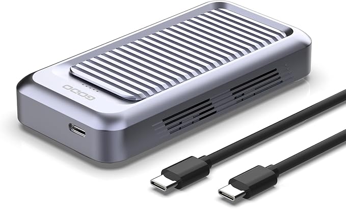 GODO 40Gbps M.2 NVMe SSD Enclosure ,Aluminum Type C USB4.0 Hard Drive Enclosure,Tool Free Installation, Support SSD Size 2230/2242/2260/2280 Compatible with Thunderbolt 4/3/USB4/3.2/3.1/3.0/2.0