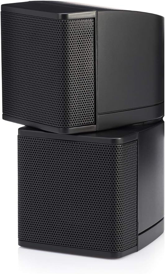 Pure Resonance Audio MC2.5B Dual 2.5” Swiveling Surround Sound Mini Cube Speaker (Pair, Black) (Without Brackets)
