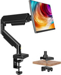 Hemudu Single Monitor Mount, Gas Spring Arm for 17-32 inch Screens Adjustable Monitor Stand, Vesa Mount Stand with Clamp and Grommet Aluminum Base - Fits 4.4 to 22lbs LCD Computer Monitors HD09B-001
