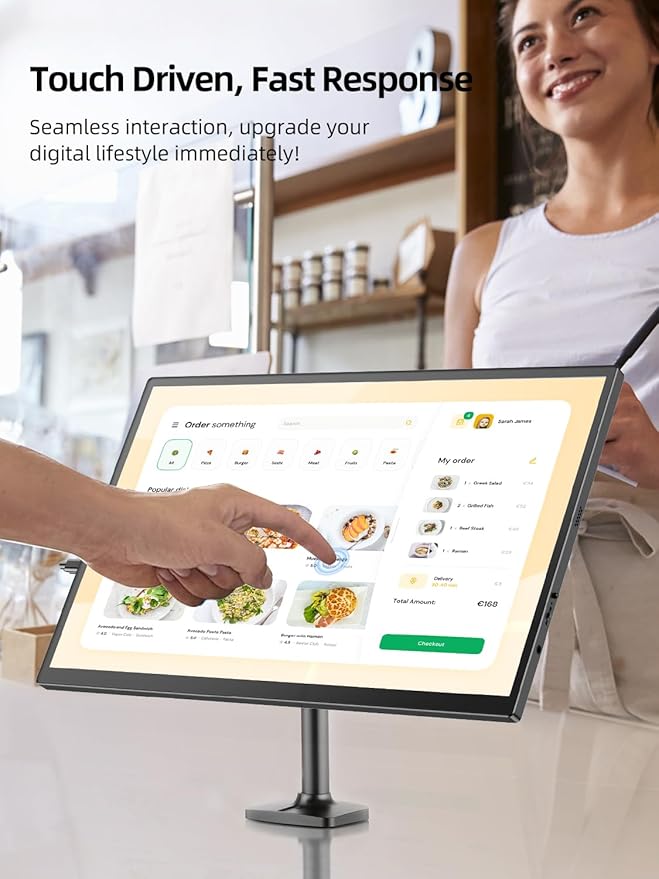 EVICIV 18.5” Portable Monitor Touchscreen | 120Hz 1ms Gaming Monitor | 400Nits | 1080P FHD IPS | 125% sRGB | VESA & Smart Case | USB-C & MINI HDMI | Travel Screen for Laptop, Computer, Game Consoles
