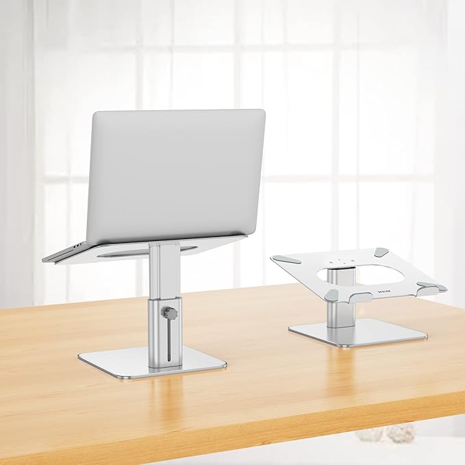 BESIGN LSX6N Laptop Stand, Ergonomic Adjustable Notebook Riser, Computer Holder, Laptop Mount Compatible with 10-15.6" Laptops, Silver