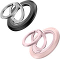 SYNCWIRE Magnetic Phone Ring Holder for MagSafe [2 Pack], 360° Rotation Dual Sided Magnet Grip Cell Phone Ring Stand Finger Kickstand Compatible with iPhone 17 16 15 14 13 12 Pro Max fits MagSafe