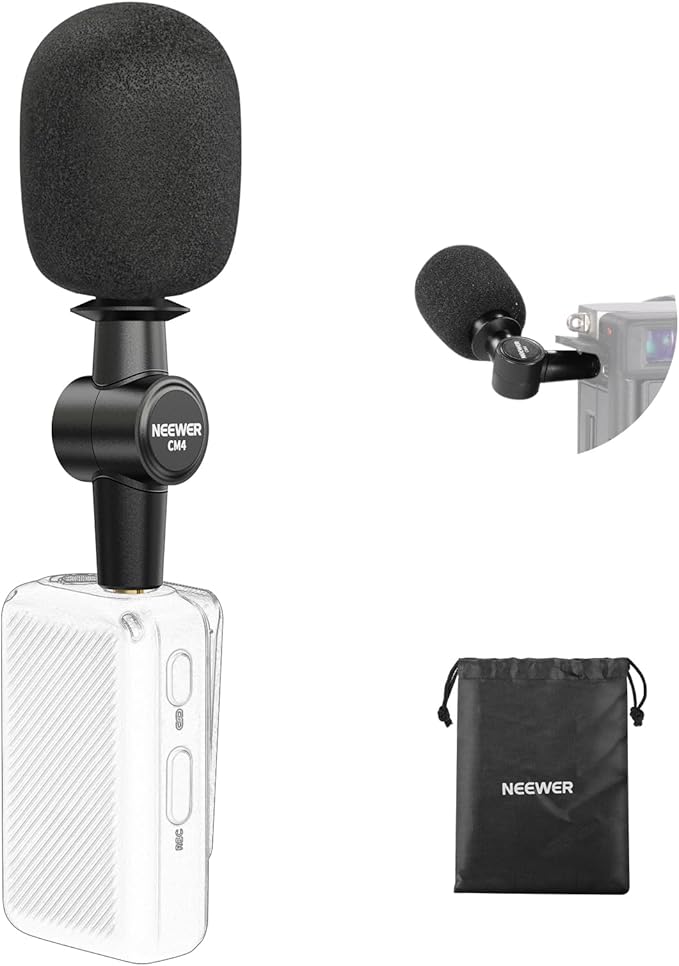 NEEWER 3.5mm TRS Omnidirectional Mini Microphone for DSLR Camera Recorder Vlog Podcast Interview, Compatible with Rode Wireless GO II DJI Mic CM28 CM31 Transmitter, CM4