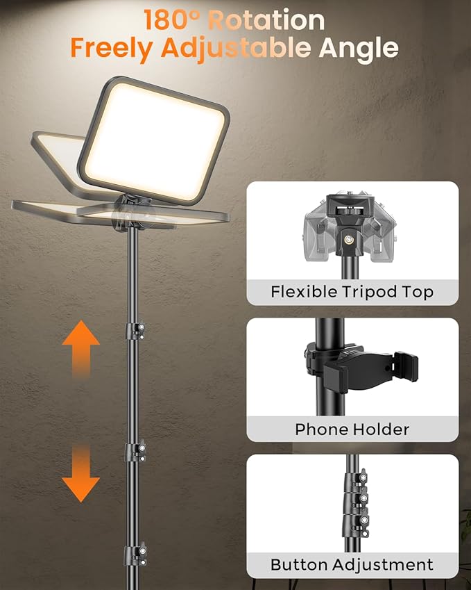 Torjim 12'' LED Video Light Kit | High Brightness | 5 Lighting Modes | 3000-6500K Studio Lights with Tripod Stand, Phone Holder &Wireless Remote | Professional Photography Lighting for Video Recording