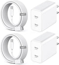 iPhone 17/16/15 Fast Charger,2-Pack USB C 2in1 Dual PD Charging Block with 10FT Long Type C to C Woven Charger Cable for Apple iPhone 17e/17 Pro Max/17 Pro/Air/iPhone 16 Pro Max/16e/15 Pro/15 Plus