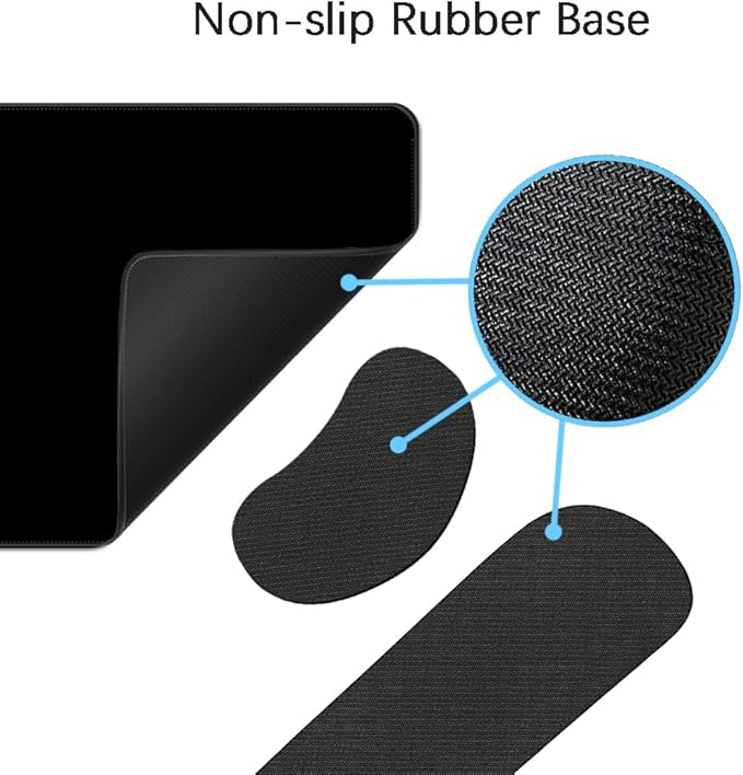 MIBITRI Keyboard Mouse Pad Set, Extended Gaming Mouse Pad+Ergonomics Keyboard Wrist Rest Support, Memory Foam, Easy Typing Pain Relief, 4Pcs XXL Ultra Thick Desk Mat, Black
