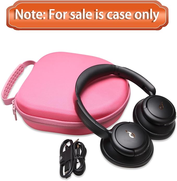 LTGEM Case Compatible with Anker Soundcore Life Q20i / Q20 / Q30 / Q45 Hybrid Active Noise Cancelling Headphones, Pink