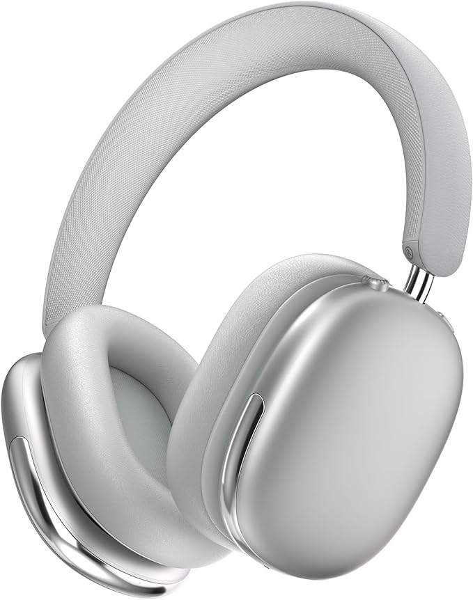 Active Noise Cancelling Headphones,Pure Bass Sound,Bluetooth 5.4 Wireless Headphones,Up to 120H Battery Life and Speed Charge,Hi-Res Audio,Transparency Mode,for Gym Cycling Work Gift (Silver)