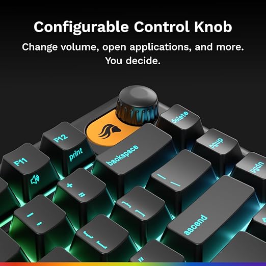 GLORIOUS Gaming Keyboard GMBK 75% - Swappable MX Compatible keycaps, Detachable USB Cable, IP57 Water and dust Resistant, 10 Zone RGB Lighting, Quiet switches - 321x137x41 mm - English QWERTY Layout