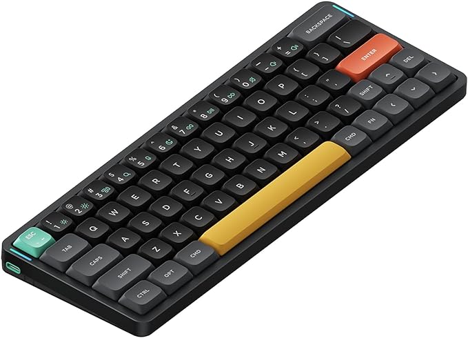 nuphy Air60 V2 Portable Wireless Keyboard 60% Low Profile Mechanical Keyboard Support QMK/VIA Compatible with Windows/mac OS/Linux Supports Bluetooth 5.1/2.4GHz/USB-C Black, Gateron Blue Switch