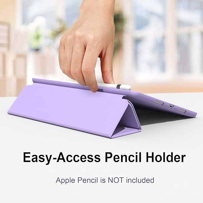 Case for iPad Air 3 / Pro 10.5 Inch, Lightweight Slim Soft TPU Trifold Stand Smart Cover, Auto Sleep/Wake Case with Pencil Holder for iPad Air 3rd Generation/Pro 10.5 - Light Purple
