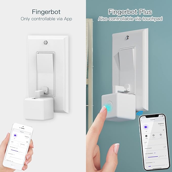 MOES Smart Fingerbot 2packs with Tuya Bluetooth Hub and Accessory kit, Smart Switch Button Pusher Adds Finger Touch Control, Compatible with Alexa, Google Home, Timing and Remote Control Finger Bot