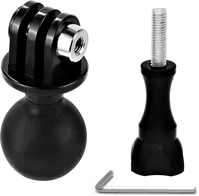 Ball Mount Adapter Compatible Gopro Hero Series/AKASO/SJCAM/DJI/OSMO/Action Camera, Compatible with RAM Ball Head Mounts, Rotating Ball Head Mount with Metal Screws