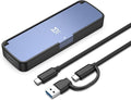 M.2 NVMe SSD Enclosure USB 3.2 Gen 2 10Gbps, Tool-Free External SSD Case Reader, Aluminum Cooling, Compatible with M&M+B Key NVMe SSD, Fit 2230/2242/2262/2280 (Blue)