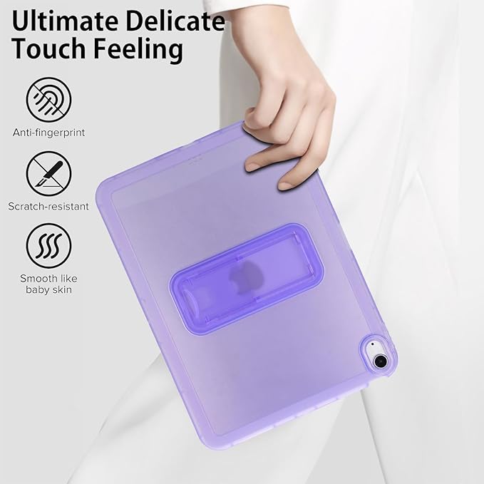 Slim Case for iPad Air 11-inch M4/M3/M2 (2026/2025/2024), Built-in Kickstand Non-Slip Shockproof Rugged Protective for Women Men, Purple