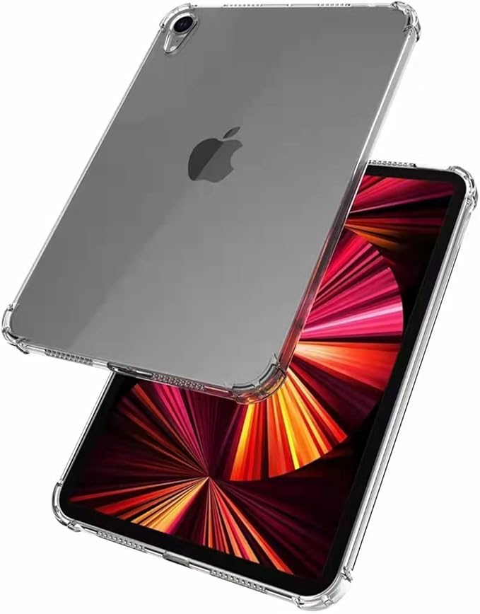 Clear Back Case for iPad 10.2 inch (2021/2020/2019), iPad 9th/8th/7th Generation Cover, Durable Transparent Soft Shockproof TPU Slim Lightweight [Corners Protection] Anti-Slip Case, Clear