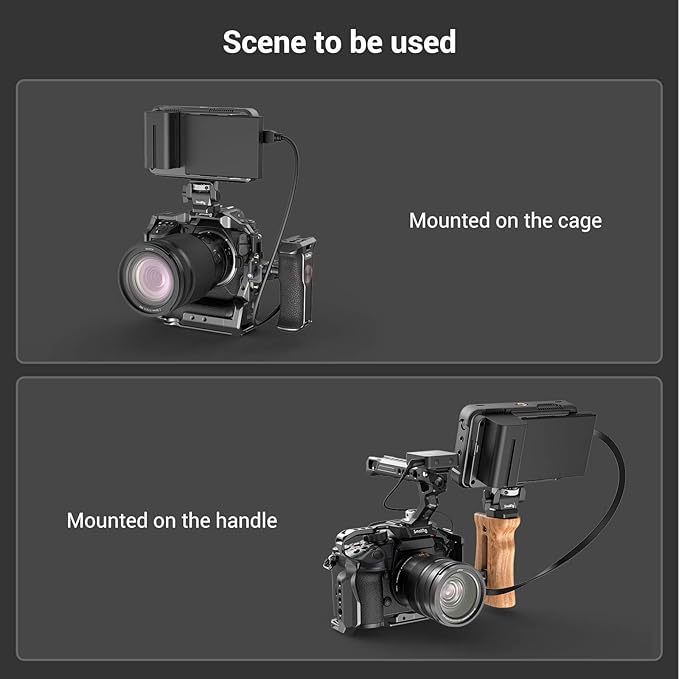 SmallRig Monitor Mount Swivel 360° and Tilt 180° Adjustable Bracket with 1/4"- 20 Screws for 5" and 7" Monitor