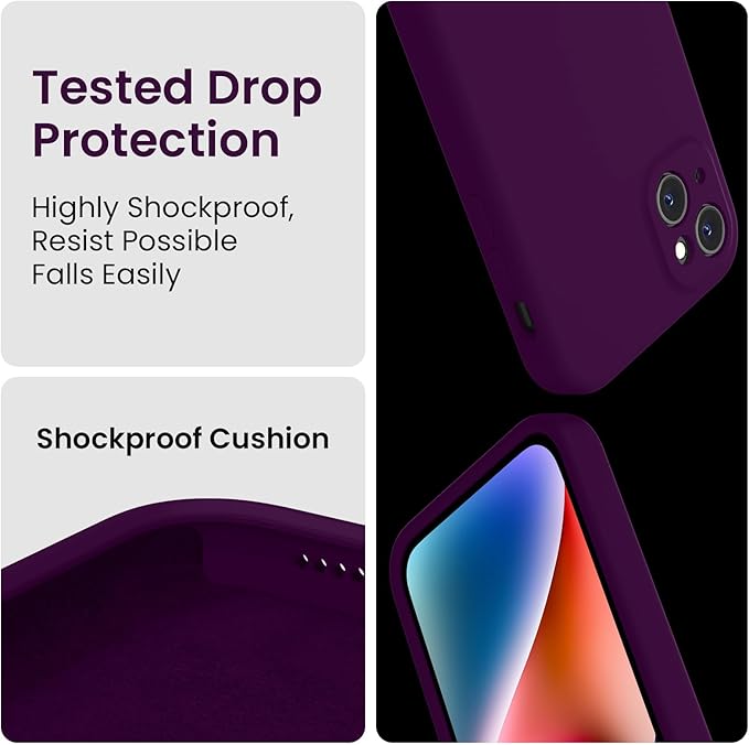 FireNova Designed for iPhone 13 Case, Silicone Upgraded [Camera Protection] Phone Case, Soft Anti-Scratch Microfiber Lining Inside, 6.1 inch, Wine Red
