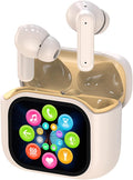 Wireles Smart Touch Screen Active Noise Cancelling Earbuds In Ear Work Headphones ANC Touchscreen Earphones TWS True Wireless Earbuds Bluetooth 5.3 ENC Ear Buds with Screen On Case for iPhone Android