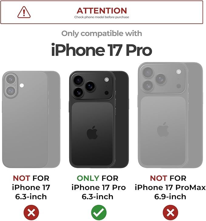 Dexnor for iPhone 17 Pro Case with Privacy Screen Protector, [2 Front Frame & Built-in Flip Camera Cover & Kickstand], Compatible with MagSafe, Heavy-Duty Rugged Shockproof Case, 6.3 inch Black