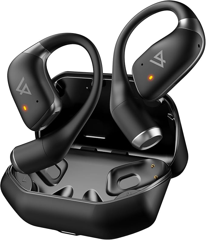 Open Ear Earbuds Wireless Bluetooth 5.4, 40H Playback Open Ear Headphones with Ear Hooks, ENC Noise Cancelling, IP55 Waterproof Sports Earbuds for Running Gym Workout Travel, Deep Bass Stereo