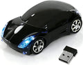 Black Wireless Mouse，Mini Car Computer Mouse，1600DPI 2.4G with USB Receiver, Ergonomic Cute Computer Mice for Laptop, PC, Windows, Mac OS (Black)