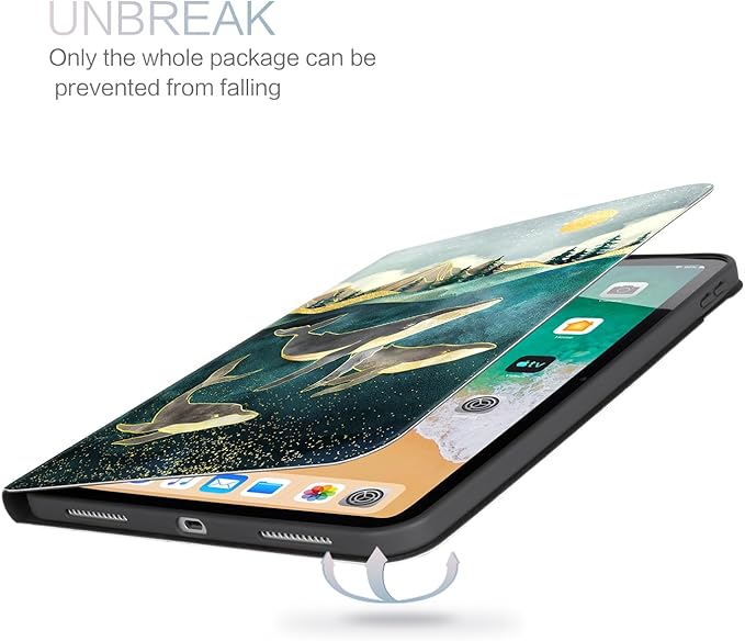 for iPad (A16) 11Th/10Th Generation Case 2025/2022, for iPad Case 11Th/10Th Generation, 10Th/11Th Gen iPadCase Cover Auto Wake/Sleep Multi-Angle Viewing Adjustable Stand, Sea Whales