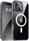 Magnetic for iPhone 15 Case,[Compatible with MagSafe][Military-Grade Drop Protection][Anti-Yellowing] Shockproof Protective Translucent Matte Cover for iPhone 15 Phone Case,Clear