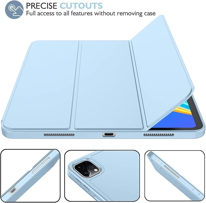 iMieet iPad Pro 13 Inch Case (M5/M4) 2025/2024 with Pencil Holder, Trifold Stand Smart Case with Soft TPU Back, Auto Wake/Sleep (Sky Blue)