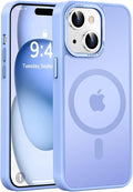Newfuture Magnetic for iPhone 15 Case [Compatible with Magsafe] [Military Grade Drop Protection] Translucent Matte Anti-Fingerprint Shockproof Phone Case for iPhone 15 6.1 inch, Blue