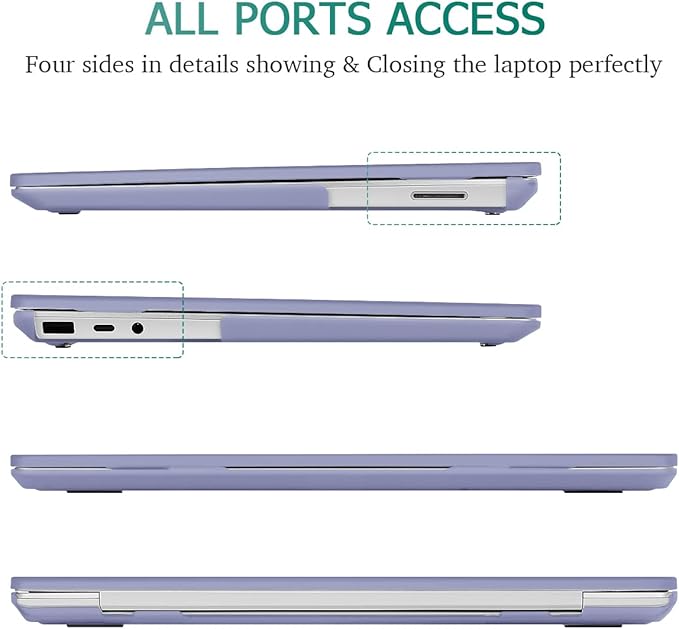 Case for 13.5" Microsoft Surface Laptop 5/4/3 with Metal Palm Rest ONLY 2019-2022 Release Models:1868/1951, Plastic Hard Shell Case with Keyboard Cover & Screen Protector, Lavender Gray