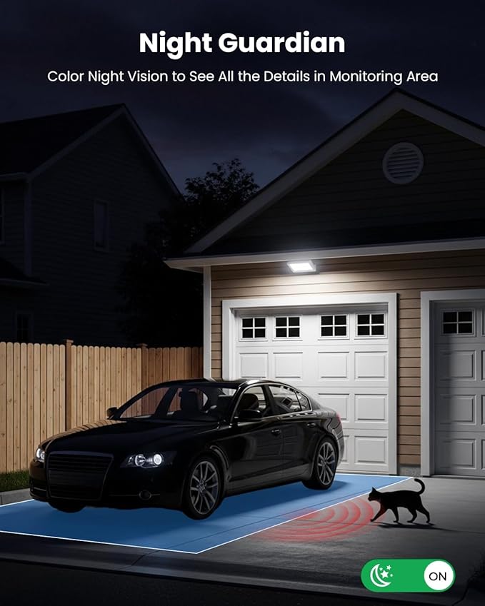 VIZIUUY Solar Security Cameras Wireless Outdoor, 3MP Pan/Tilt 360°View Solar/Battery Powered WiFi Camera with Color Night Vision/PIR Sensor/2-Way Audio/Alexa(3 Pack)