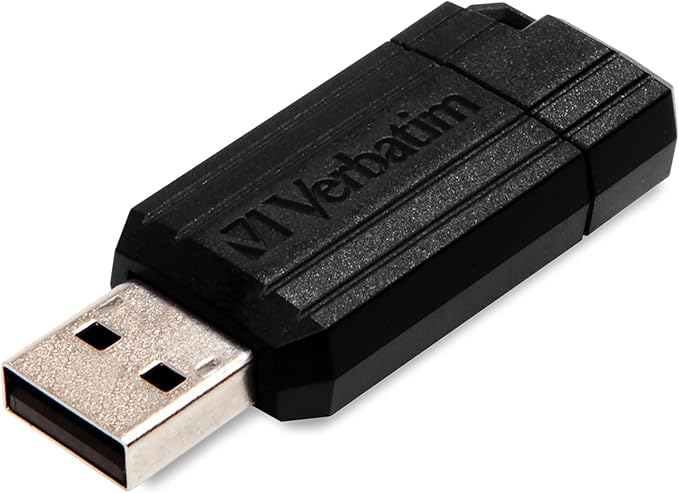 Verbatim 32GB Pinstripe USB 2.0 Flash Drive Retractable Thumb Drive – Business 10pk – Black