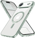 Hython Magnetic Clear for iPhone Air Case with Camera Lens Protector [Compatible with MagSafe] Luxury Plating Edge Slim Soft TPU Cover Protective Phone Case for iPhone Air 6.5", Matte Mint