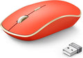 JOYACCESS Wireless Gaming Mouse, Slim Portable USB Mouse for Laptop, Computer, PC (Orange Red)