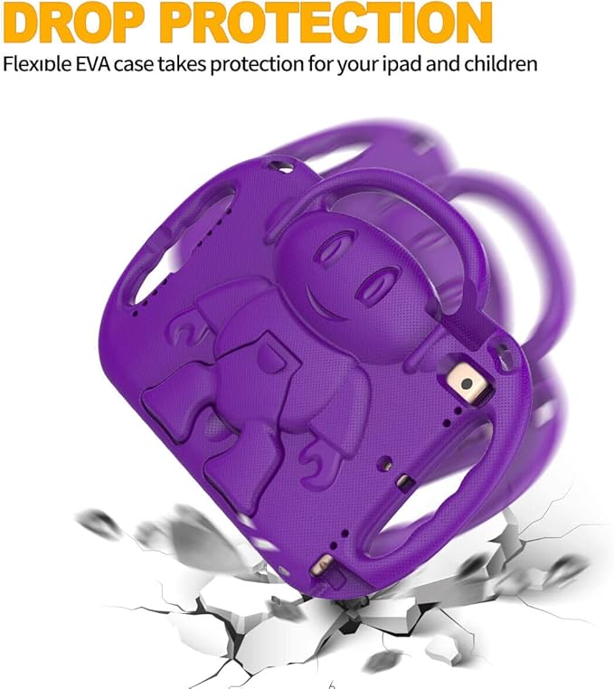 Kids Case for iPad 11th Generation (A16) 11" 2025 & 10th Gen 10.9" 2022 & iPad Air 11" 2025/2024 & Air 5th/4th Gen & Pro 11, Durable Protective Cover with Shoulder Strap Handle Stand, Purple