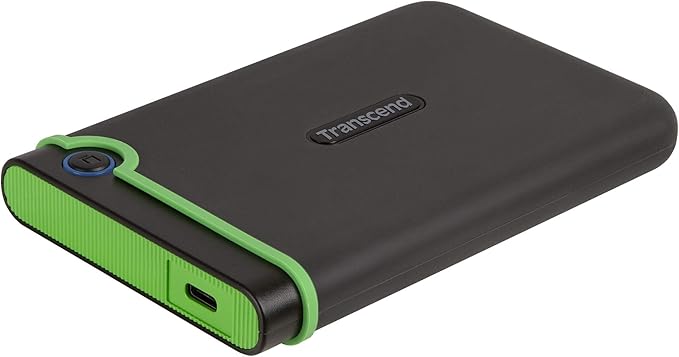 Transcend StoreJet 2TB Rugged External Hard Drive, for PS4/PC/Mac/Desktop, Laptop/Xbox One/Xbox 360, USB3.1Gen1(5Gbps) Type-C Portable HDD/One Touch Auto-Backup Button/Anti-Shock Resistant-TS2TSJ25M3C