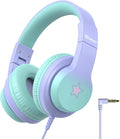 iClever HS19S Kids Headphones, 85dBA Safe Volume Limiter - Over Ear Stereo Headphones for Kids Boys Girls, Foldable 3.5mm Jack Wired Headphone for iPad/Tablet/School/Travel
