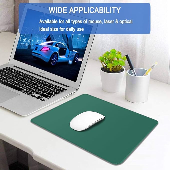 Mouse Pad, Large Gaming Mouse Pad with Double Stitched Edges, 14.9 x 11.7 inches Premium-Textured & Waterproof Mousepad, Nonslip Natural Rubber Base Mousepad for Laptop,Computer, Office, Green