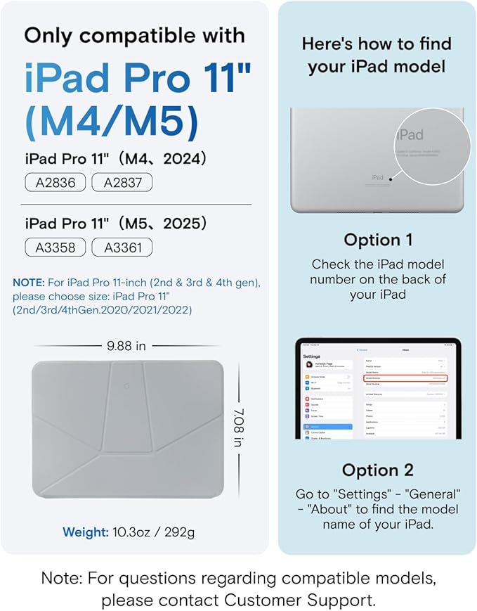 MOFT Dynamic Folio Case for iPad Pro 11-inch (M5 2025 / M4 2024), Slim Magnetic Stand Case with 20+ Viewing Angles, Auto Wake/Sleep, Ultra Thin, Cement x Sapphire