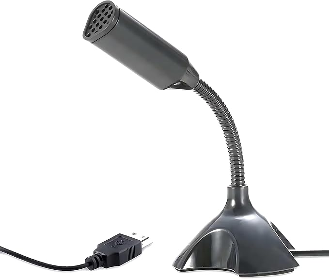 Mini USB Microphone for Desktop Computer and Laptop,Portable USB Condenser Mic With Adjustable Stand,Compatible with PC/Mac,Plug & Play,Ideal for Meeting,Online Class,Games,Remote work(Black)