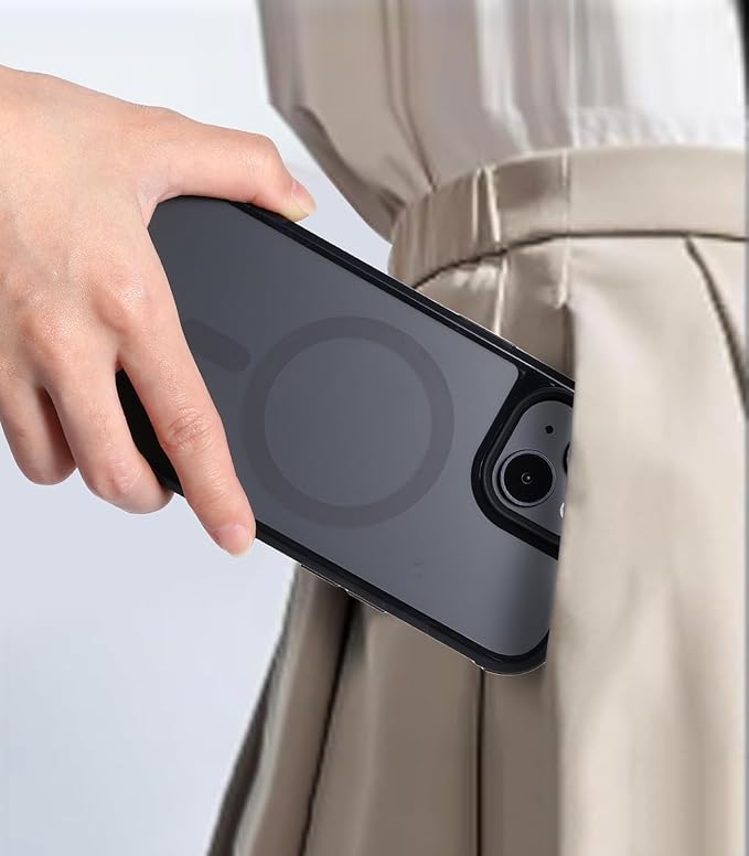 Tigowos for iPhone 15 Bumper case Fits MagSafe 15FT Drop Resistant Anti-Yellowing Heavy Duty Shockproof Back Cover Fits iPhone 15 Phone Cases 6.1"，Bumpper Case Black