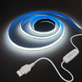 ZSLAIFU COB LED Strip Lights White 6.56ft, 5V Dimmable LED Light Strip, Flexible USB LED Lights for TV, TV Backlighting, Bedroom, Kitchen, Home DIY Lighting