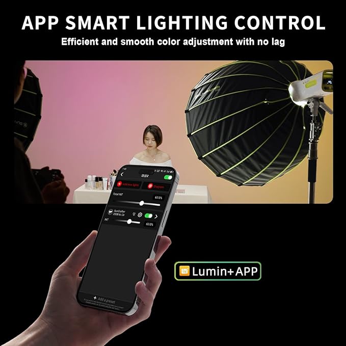 S200BPro 200W COB LED Video Light, 310W Max Bi-Color 2700K-6500K, 39,000 Lux@1m, CRI97+ TLCI99+ for Photography Video YouTube Live Streaming, Smart App Control