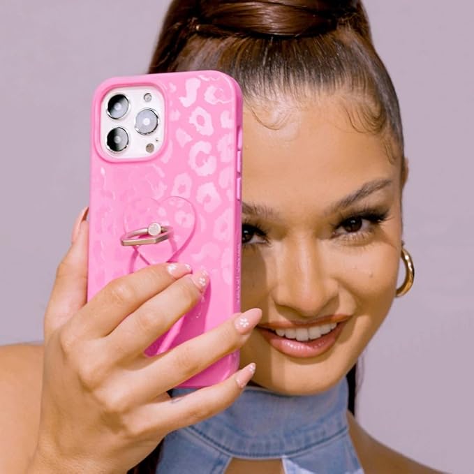 VELVET CAVIAR Case for iPhone 15 Pro | Compatible with MagSafe | 10ft Drop Tested | Protective Designer Cases| Hot Pink Leopard